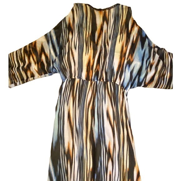 Allen B. By Allen Swartz Flowey Off Shoulder Boho Long Maxi Dress Size 4 - Picture 5 of 11